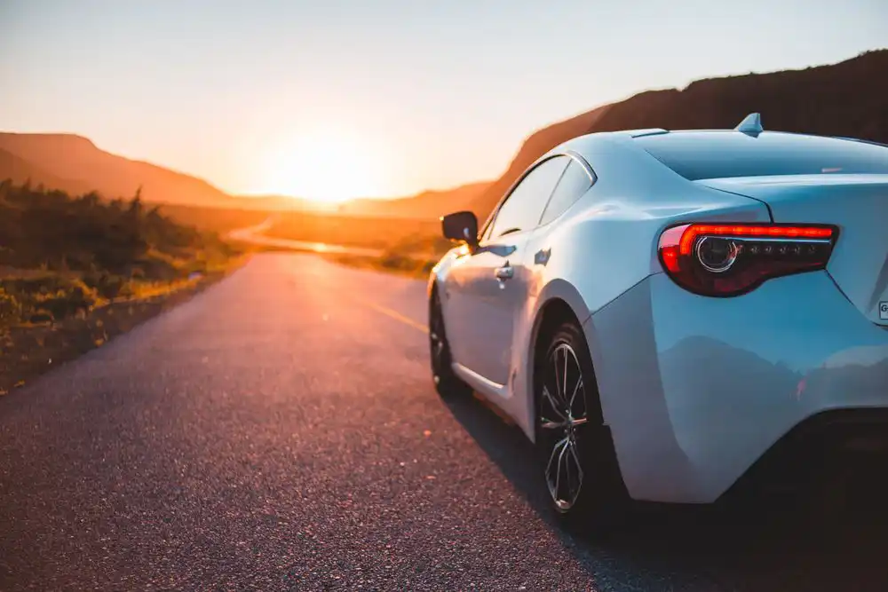 View of the back of a sports car